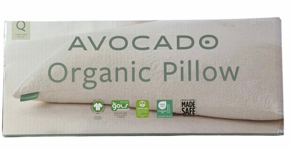 Avocado 100% Certified Organic Bed Pillow w/ Natural Latex and Kapok Fill Queen